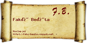 Fakó Beáta névjegykártya
